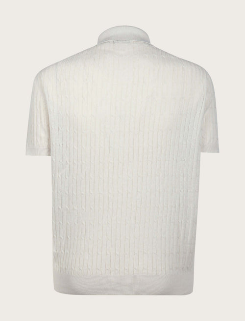 Polo in cotone derby a trecce|Colore:Beige