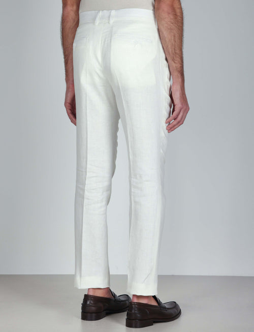 Pantaloni in lino con pinces luigi fusaro