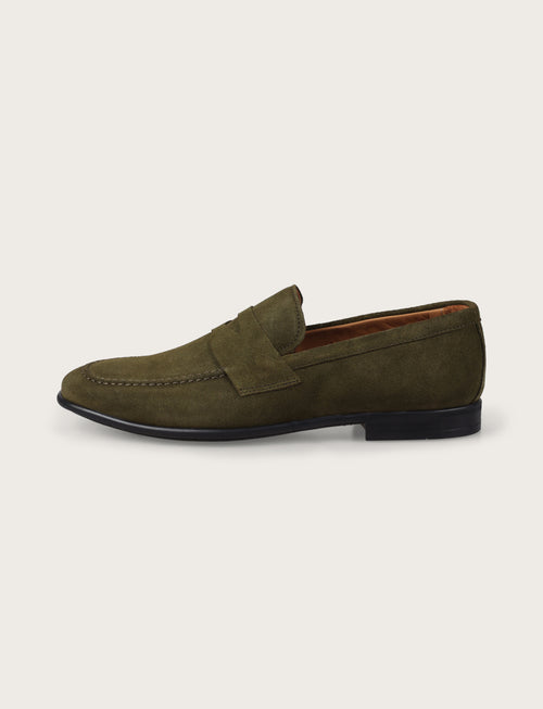 Mocassini in camoscio con bendina |Colore:Verde