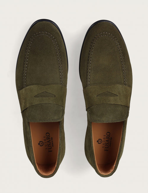 Mocassini in camoscio con bendina |Colore:Verde