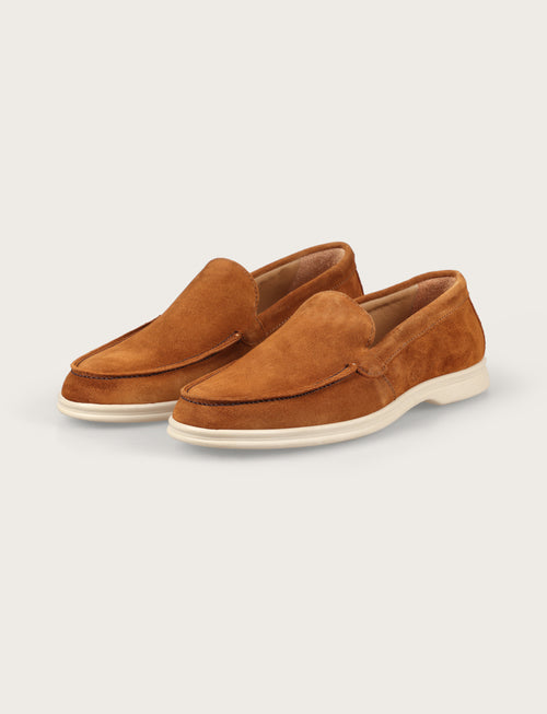 Mocassini slip on in camoscio |Colore:Tabacco