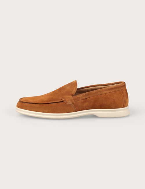 Mocassini slip on in camoscio |Colore:Tabacco