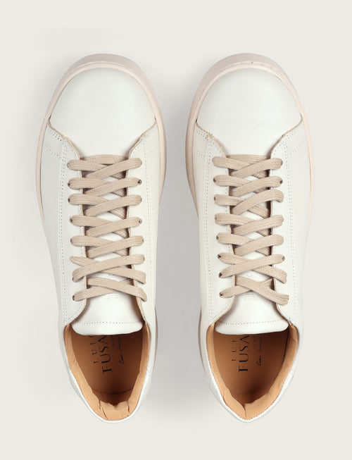 Sneakers in pelle nappa |Colore:Panna