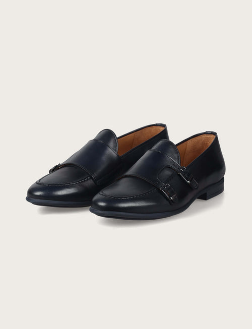Scarpe doppia fibbia in pelle crust_Luigi Fusaro