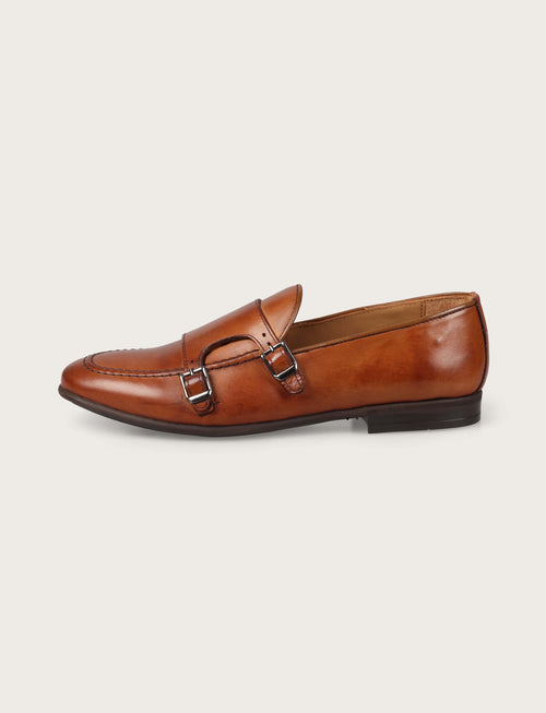 Scarpe doppia fibbia in pelle crust_Luigi Fusaro