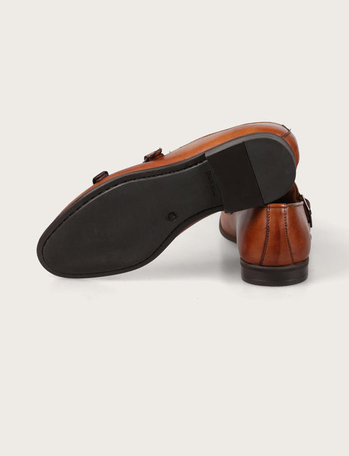 Scarpe doppia fibbia in pelle crust_Luigi Fusaro