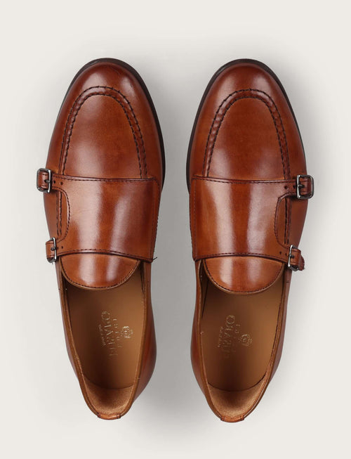 Scarpe doppia fibbia in pelle crust_Luigi Fusaro