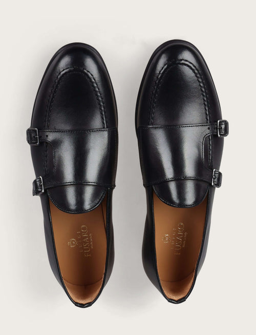 Scarpe doppia fibbia in pelle crust_Luigi Fusaro