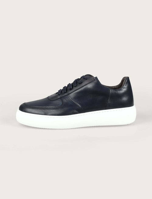 Sneakers in pelle casual con suola in gomma_Luigi Fusaro