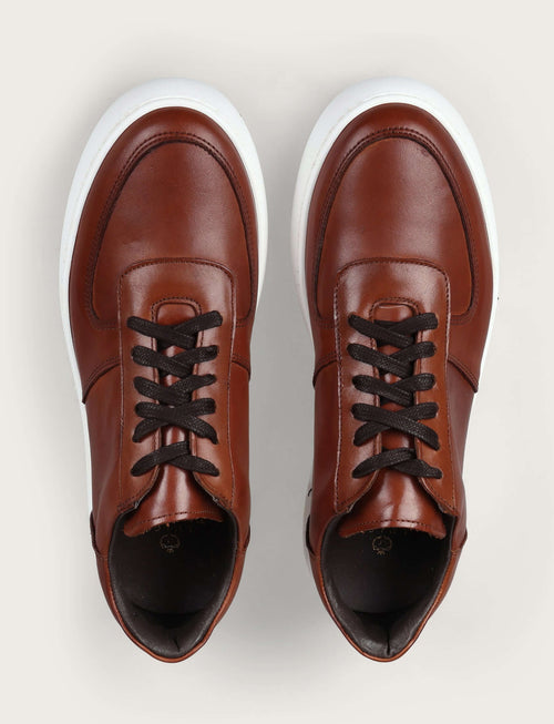 Sneakers in pelle casual con suola in gomma_Luigi Fusaro