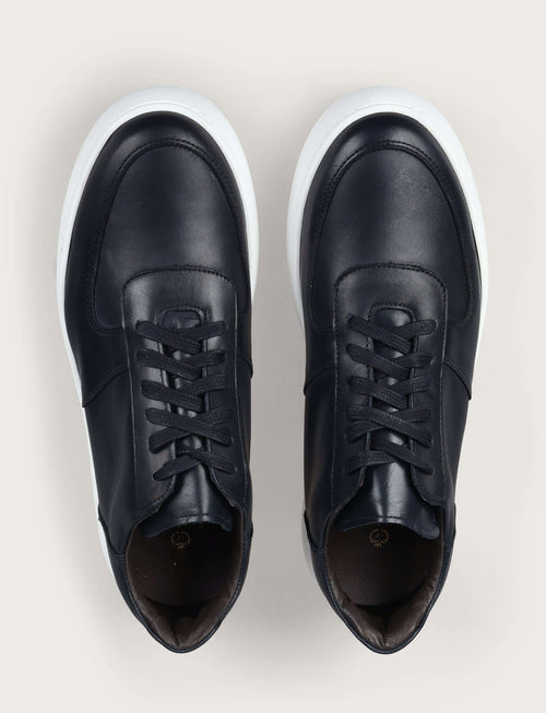 Sneakers in pelle casual con suola in gomma_Luigi Fusaro
