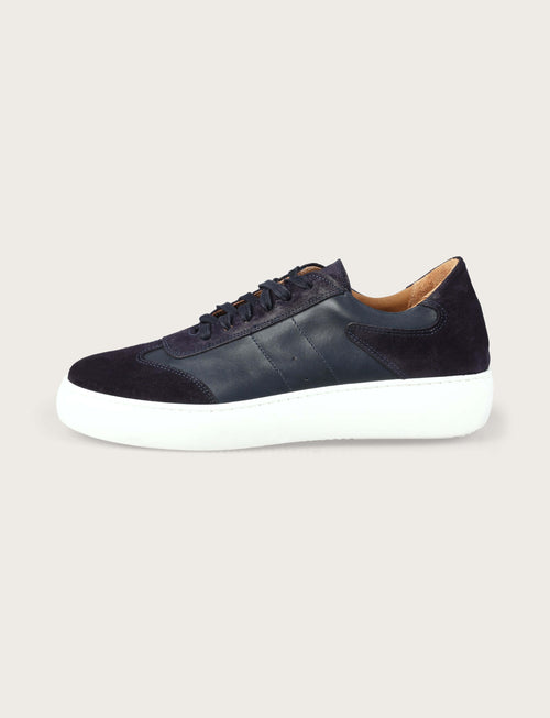 Sneakers in pelle e camoscio con suola in gomma_Luigi Fusaro