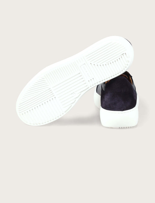 Sneakers in pelle e camoscio con suola in gomma_Luigi Fusaro