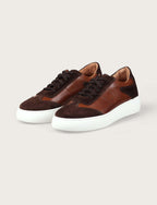 Sneakers in pelle e camoscio con suola in gomma_Luigi Fusaro