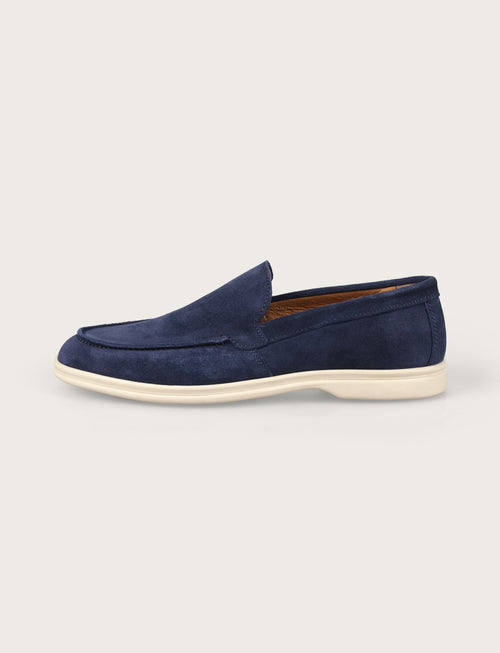 Mocassini slip on in camoscio |Colore:Denim