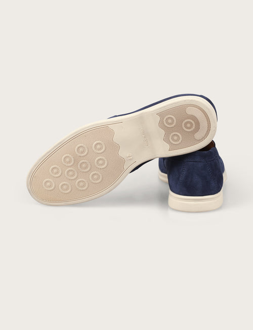 Mocassini slip on in camoscio |Colore:Denim