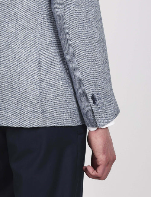 Giacca in lino e cotone con trama diagonale_Luigi Fusaro