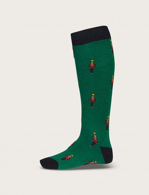 Calzini in cotone fantasia schiaccianoci |Colore:Verde