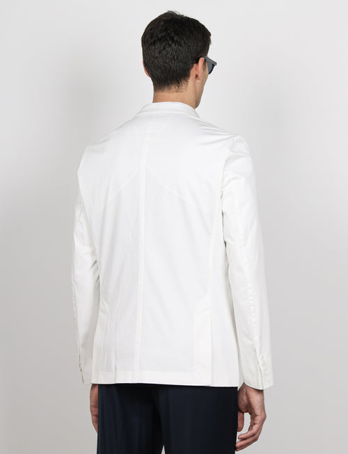 Giacca tinta unita in cotone stretch |Colore:Bianco