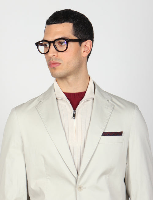 Giacca tinta unita in cotone stretch |Colore:Beige