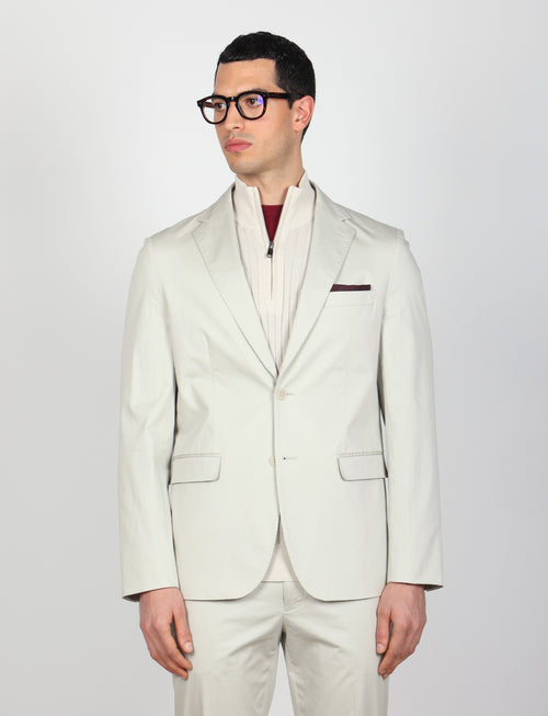 Giacca tinta unita in cotone stretch |Colore:Beige