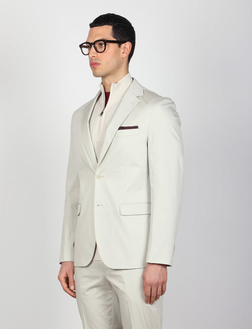 Giacca tinta unita in cotone stretch |Colore:Beige