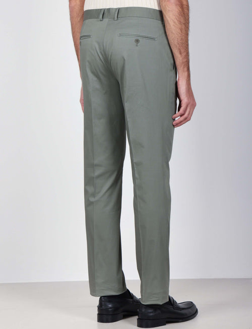 Pantaloni tinta unita in cotone stretch_Luigi Fusaro