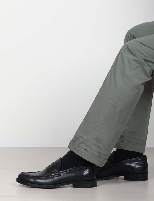 Pantaloni tinta unita in cotone stretch_Luigi Fusaro