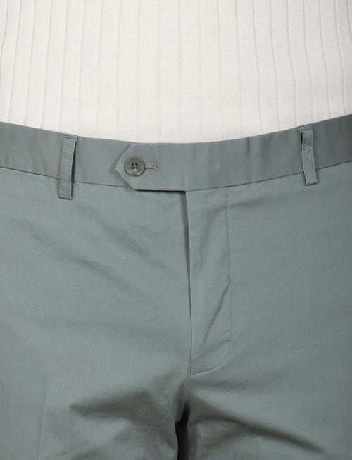 Pantaloni tinta unita in cotone stretch_Luigi Fusaro