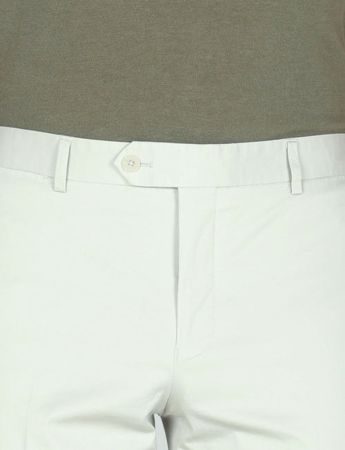 Pantaloni tinta unita in cotone stretch_Luigi Fusaro