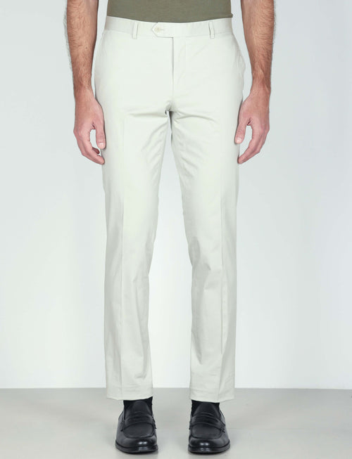 Pantaloni tinta unita in cotone stretch_Luigi Fusaro