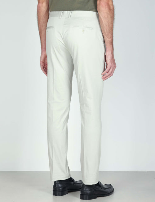 Pantaloni tinta unita in cotone stretch_Luigi Fusaro