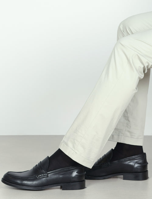 Pantaloni tinta unita in cotone stretch