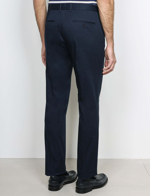 Pantaloni tinta unita in cotone stretch_Luigi Fusaro