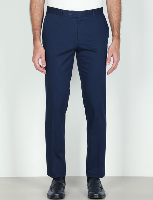 Pantaloni tinta unita in cotone stretch