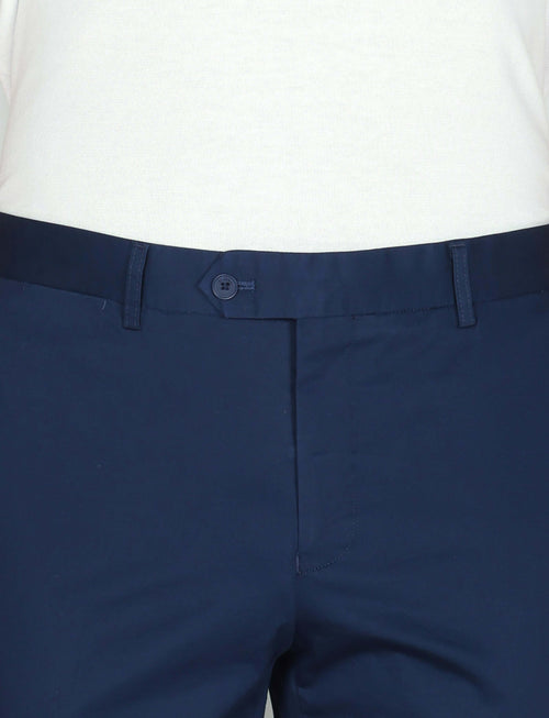 Pantaloni tinta unita in cotone stretch_Luigi Fusaro