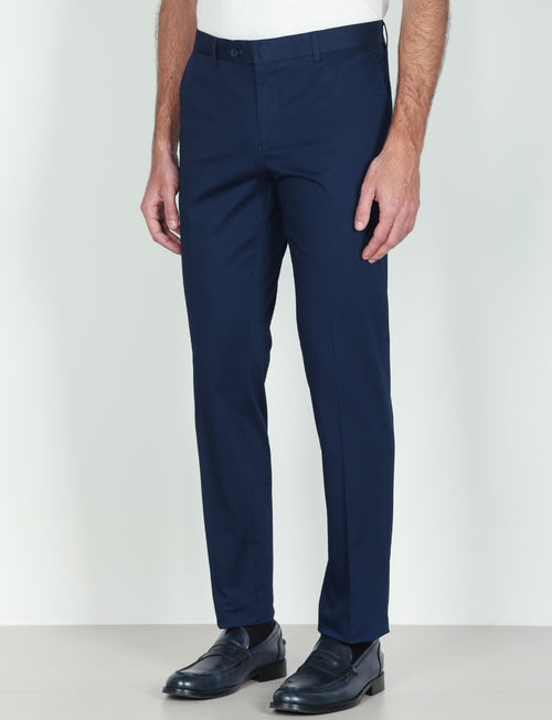 Pantaloni tinta unita in cotone stretch