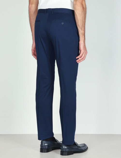 Pantaloni tinta unita in cotone stretch_Luigi Fusaro