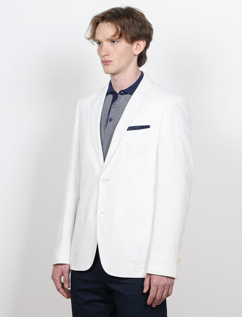 Giacca tinta unita in cotone stretch Drop 7