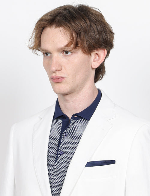 Giacca tinta unita in cotone stretch Drop 7