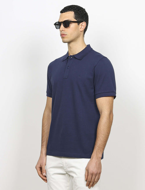 Polo in cotone tinta unita |Colore:Blu