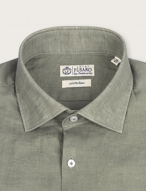 Camicia in lino 100% |Colore:Verde militare