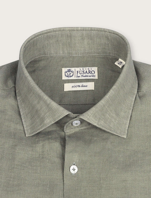 Camicia in lino 100% |Colore:Verde militare