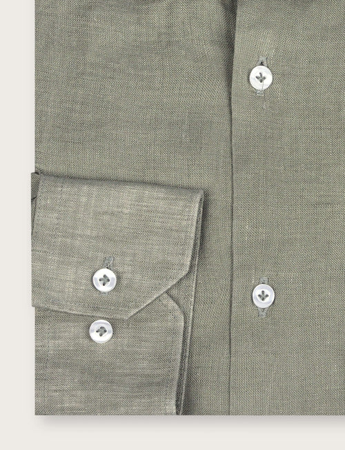 Camicia in lino 100% |Colore:Verde militare