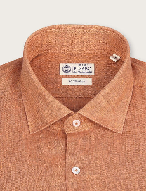 Camicia in lino 100% |Colore:Arancio