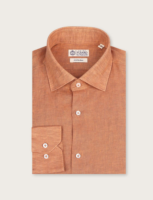 Camicia in lino 100% |Colore:Arancio