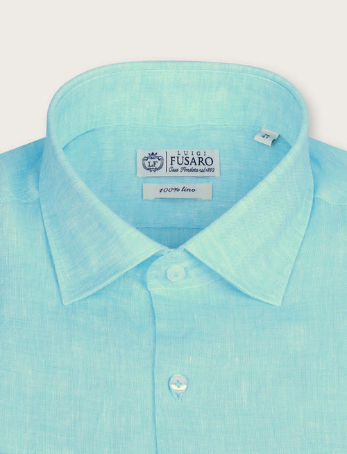 Camicia in lino 100% |Colore:Turchese