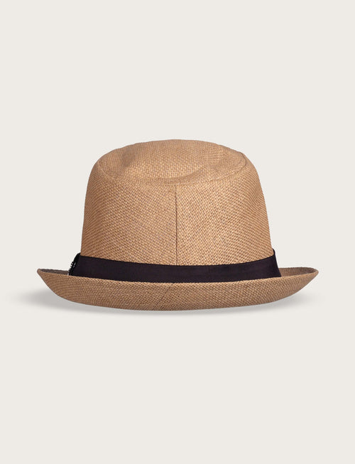 Cappello fedora in paglia con nastro a contrasto_Luigi Fusaro