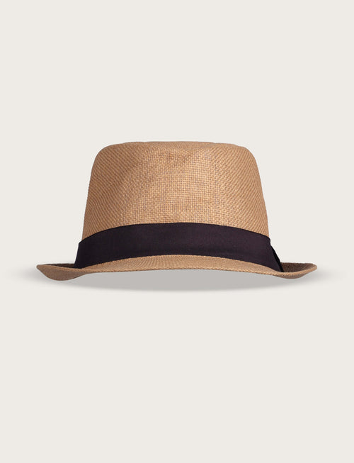 Cappello fedora in paglia con nastro a contrasto_Luigi Fusaro