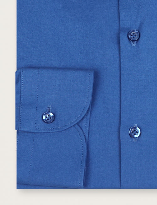 Camicia in cotone stretch tinta unita |Colore:Azzurro